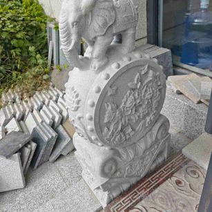 宜宾芝麻白抱鼓石 庭院抱鼓石